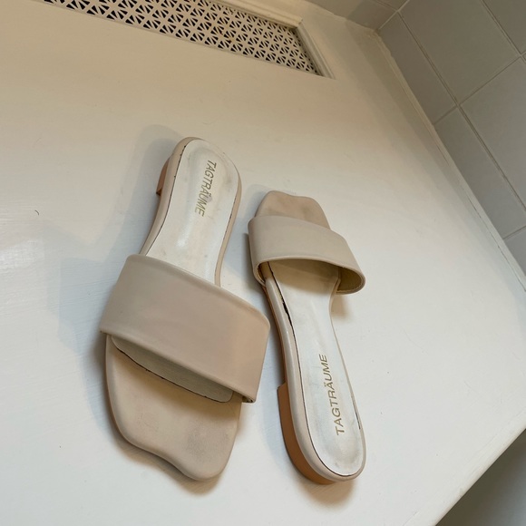 Tagtraume flat beige leather sandals 8 - Picture 3 of 4